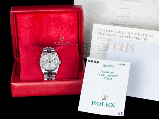 Ролекс (Rolex) Datejust 36 Jubilee Silver Lining Diamonds - Rolex Guarantee 16234